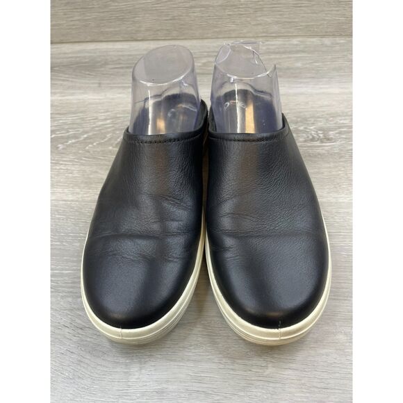 Ecco Soft Classic Women's Sneaker Closed Toe Leather 8.5 Black Mule Shoes - Picture 2 of 10